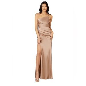 Azazie Eren bridesmaid dress in Champagne